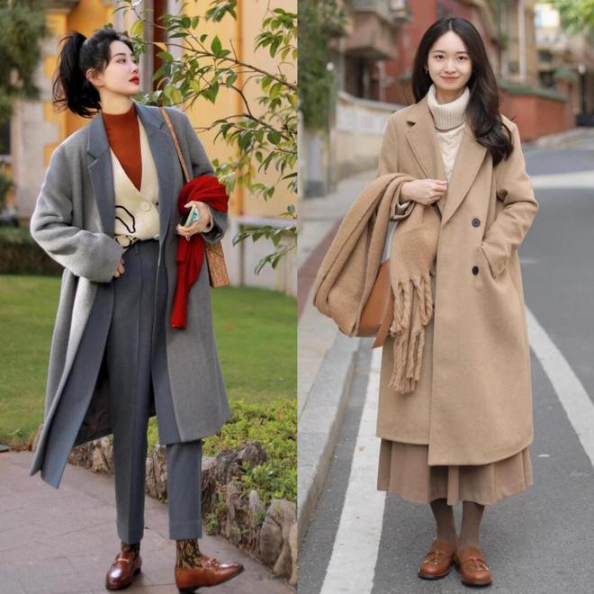 “大衣+平底鞋”减龄洋气又高级这才是40+女生该有的时髦穿搭(图1)